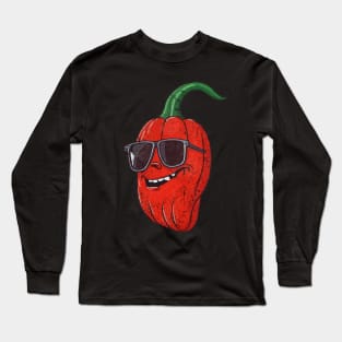 Vintage Hot Spicy Chili Pepper Long Sleeve T-Shirt